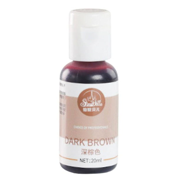 20ml Högkoncentrerad Livsmedelsfärg Lätt att Blanda Ätbara Tårta Dekoration Marsipan Färgning för Födelsedag Qinhai Dark Brown