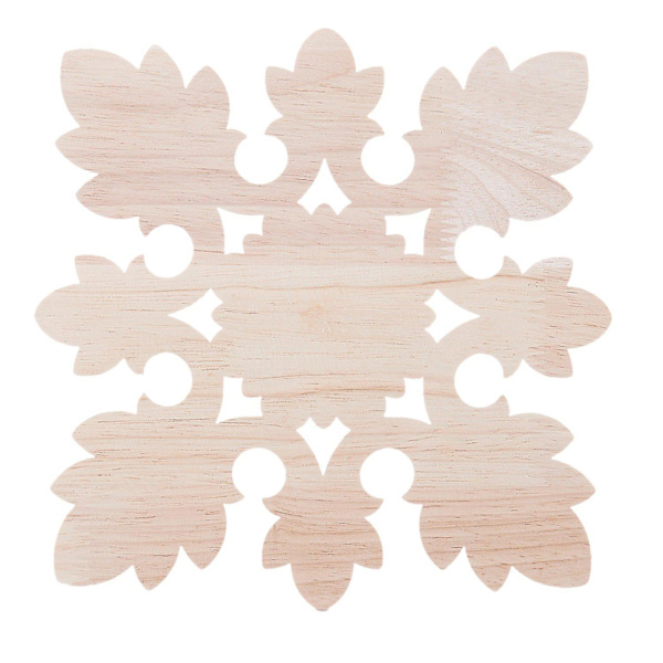 1X Träskärvning Blomma Applikation Hantverk Inlägg Applikation Möbel DIY Dekoration# C: 20*20cm