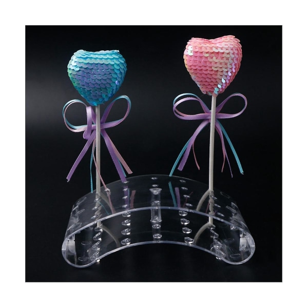 2 stk 20 Hull Lollipop Holder Display Stativ Akryl Holder Bryllup Fest Bir Transparent Candy Holder