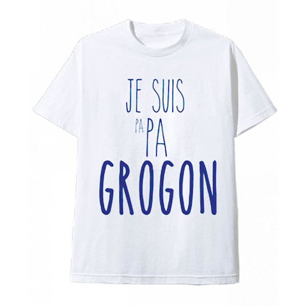 Pappa T-shirt Papa Grognon Vit T-shirt M