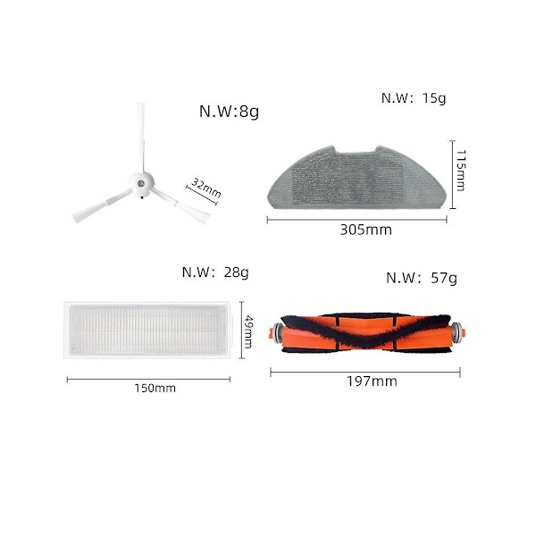 Vaihtosuodatin Mop-harjakit Vakuumi-lisäosa Mi 2 Lite/mi 2 Pro/mjstl/mjst1s Imurille