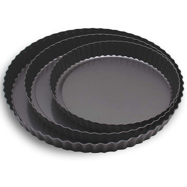 Pajformar, non-stick pajformar, runda quicheformar, pizzaplattor med löstagbar botten, bakverk (1
