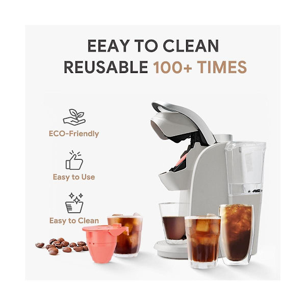 4 stk Genanvendelige Kaffekapsler Filterkop til 2.0 Direct Add Holder Alt-i-Én Maskine