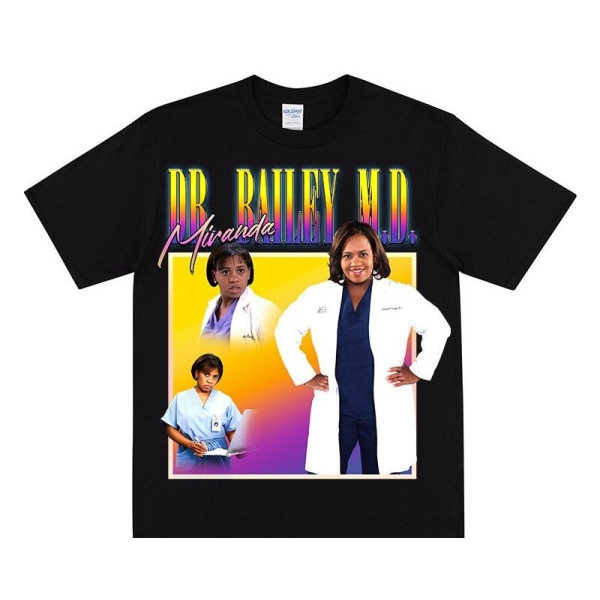 Dr MIRANDA BAILEY Hyllningströja För Greys Fans Black XL