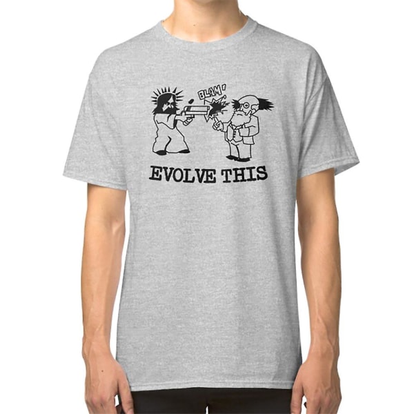 Jesus och Darwin - Utveckla Den Här T-shirten grey XXXL