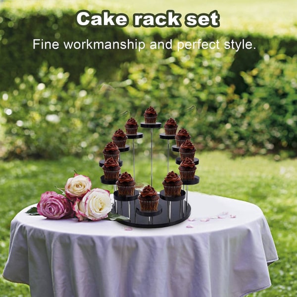 Cupcake-stativ i akryl, utstillingsstativ for smykker/kake, dessertstativ, bryllup, bursdagsfestdekorasjon