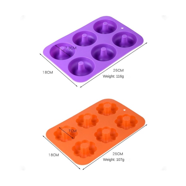 Silikon Donutform, Bare Pop Up, Non-Stick Donut Bageform, Til Donuts, Muffins, Kage Cookies