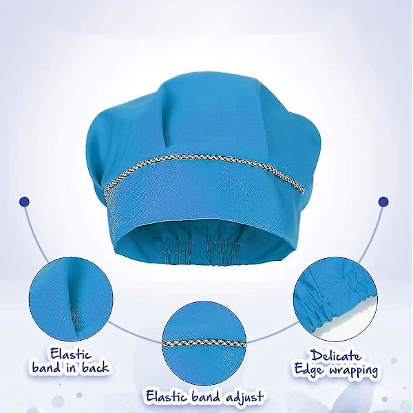Storpack Kockhatt Set, Justerbar Barnförkläde T blue
