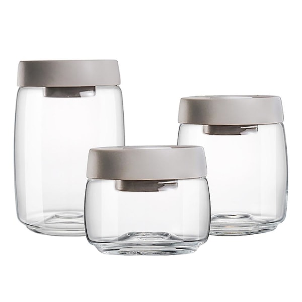 Lufttäta förvaringsburkar för kök, snacksburkar i glas, nötter, 3-pack