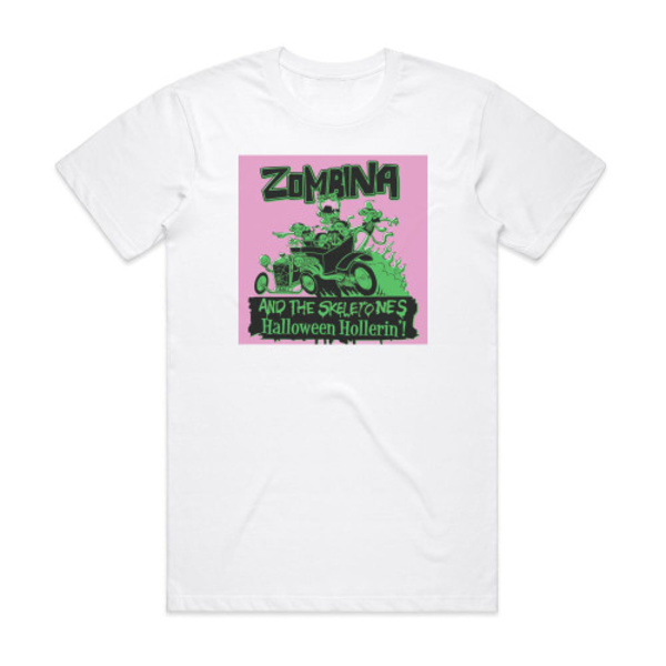 Zombina and The Skeletones Halloween Hollerin Album Cover T-Shirt Hvid XXL