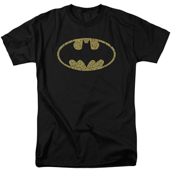 Namn i Batman-tröja med fladdermussymbol S