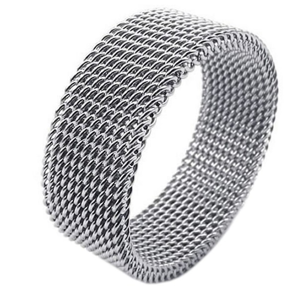 Smycken Herrringar, Damringar, Rostfritt Stål, Flexibla Mesh Bandringar, Silver - . 62 (19