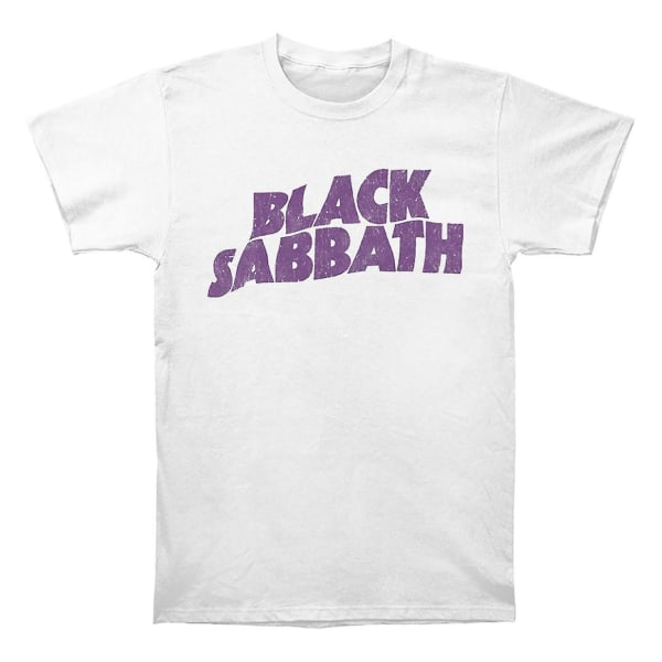 Black Sabbath Packad Vågigt Logo Vit T-shirt L