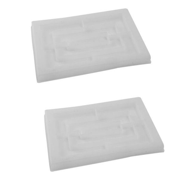 2x brickform för hartsgjuten bricka, kallvalsad bricka epoxy silikonform enkel utlösning rektangulär
