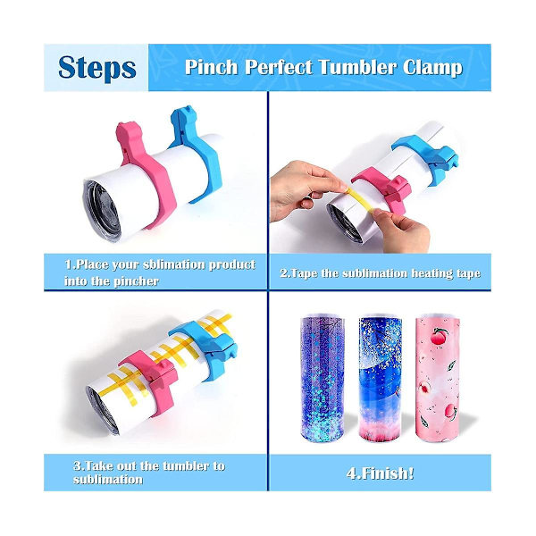 4-pakks klyper for perfekte krus, sublimeringsklyper for 15 og 20 oz krus for tape