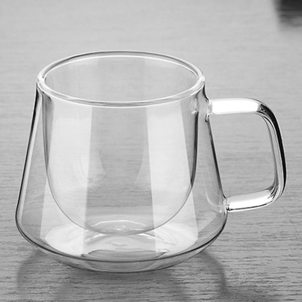2 st Dubbla Glas Resistenta 200ml Kaffeemugg Diamantmugg Med Handtag