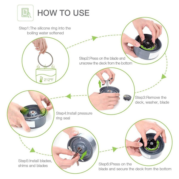 Reservedeler for omrørere med lepper, 4-pakning, kompatibel med Speed Agitator
