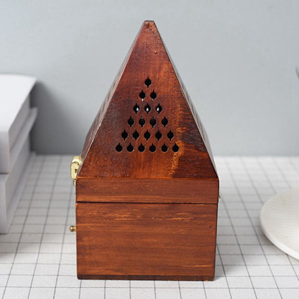 Træ Agarwood Sandeltræ Æskebrænder Antik Aromaterapi Brænder Pyramide Hul Æske