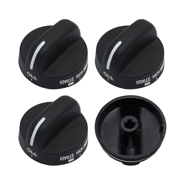 4x Wp8273103 Komfyr Kontrollknapputskifting Wp8273103 Ap6012363 Svart
