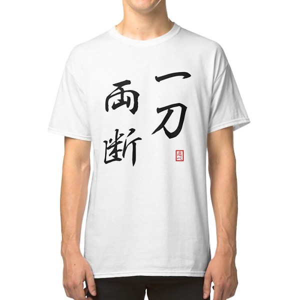 Nishinoya-citat - ä¸€åˆ€ä¸¡æ–­ - T-shirt med texten \"Klyver i två med ett enda slag\" XXL