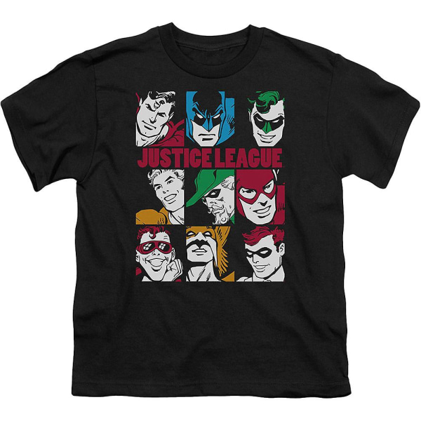 Youth Hero Faces Justice League Shirt L