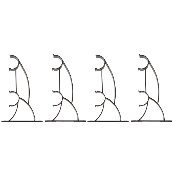 4 stk. Bi-Metal Gardinstangsbeslag til 25 mm stang - Mørk Kaffe