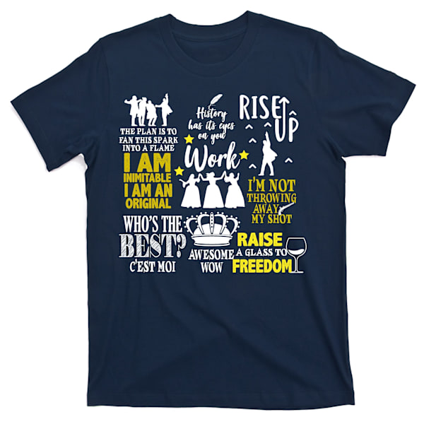 Alexander Hamilton Bedste Sange Citater Tekster T-Shirt M