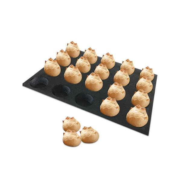 20 Huller Silikonform Kage T Mini Pizza Model Rundt Brød Burger Form Non-stick Bagepande Værktøj