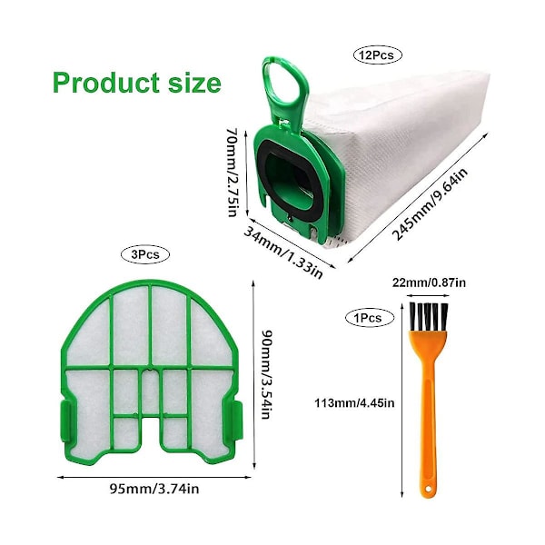 Imurointipussien Vorwerk Kobold Vb100: Premium-suodattimet, tarvikkeet ja suodatin B