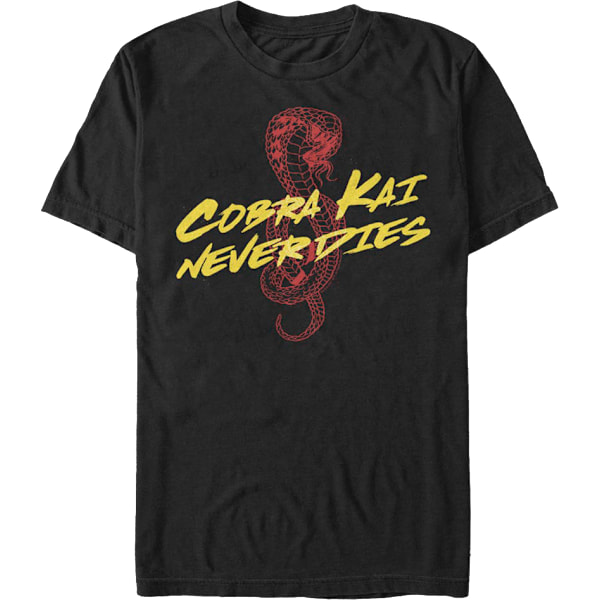 Kreese -sitaatti Cobra Kai ei kuole koskaan -paita L