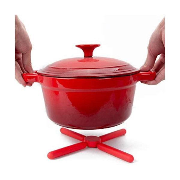 Foldbar Silikon Trivet, Ikke-Foldbar Design Utvidbar Silikon Gryteklut, Mørk Lilla