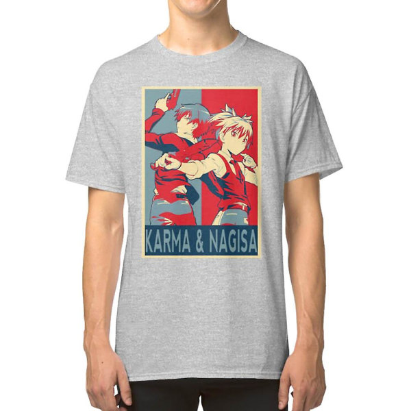 Ansatsmandens klasse, Karma Akabane X Nagisa fanart! T-shirt grey