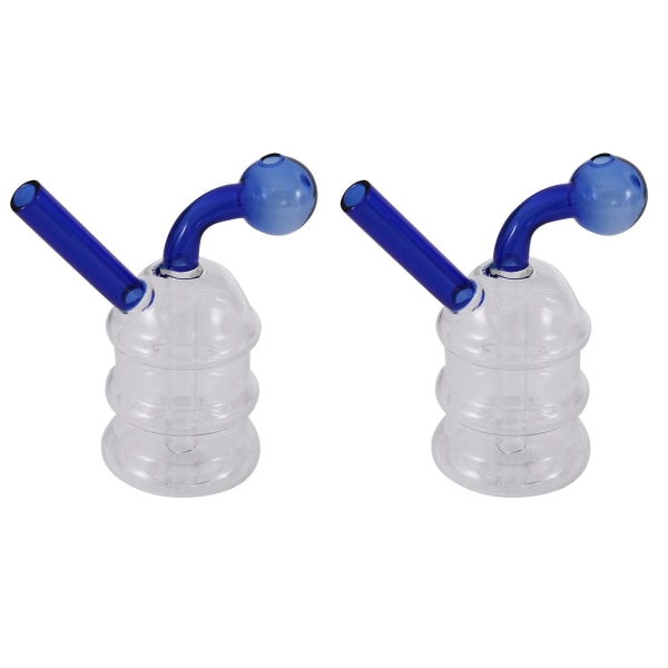 2 st Glasvaser med Bubbelhandtag Glashantverk Smycken Hemträdgård Dekoration (B)