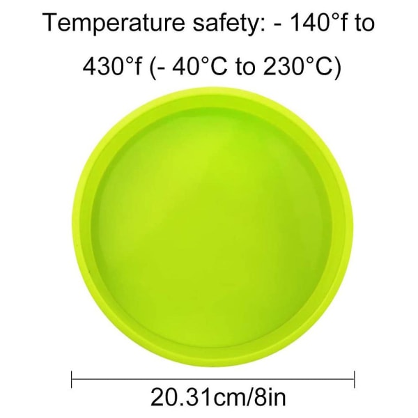 Silikonkakeformer, 8 tommer rund kakeform, ikke-klebende bakeform, sjokoladekokkepanne