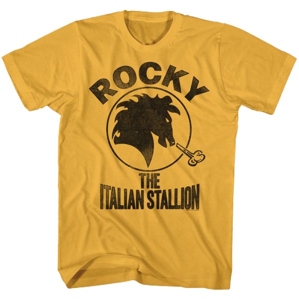 Distressed Italiensk Hingst Logo Rocky T-Shirt M