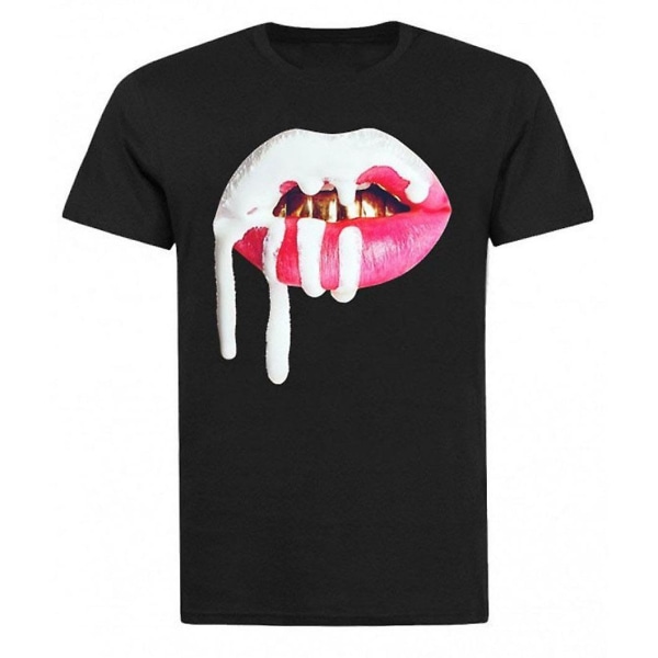 Kylie Shop Lips Black Tee Shirt L