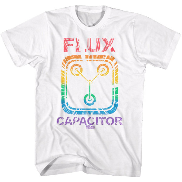 Rainbow Flux Kondensator Tilbage Til Fremtiden T-shirt L