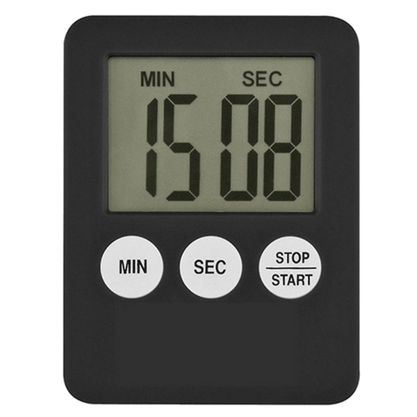 Smal LCD Digital Skärm Kök Timer Kvadratisk Matlagning Nedräkning Alarm Klocka Magnet Klocka