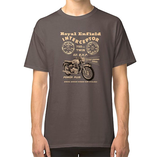 Vintage Royal Enfield -moottoripyörien mainosjuliste MotorManiac T-paita darkgrey XXL