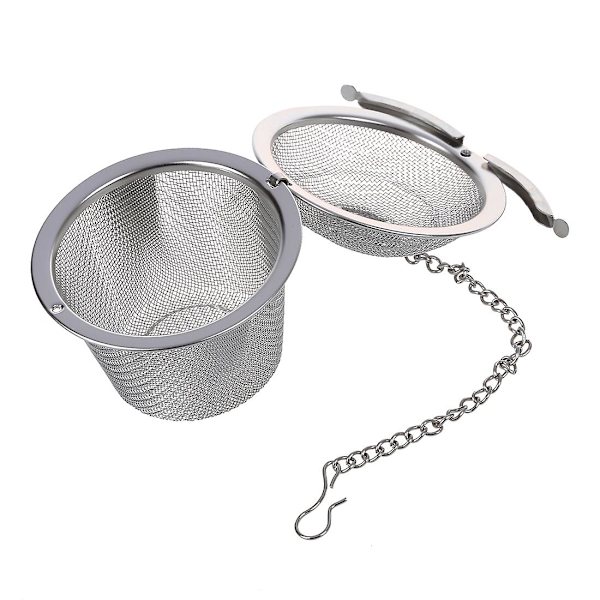 Teesuodatin ruostumattomasta teräksestä, lukittava, teelle, mausteille, mesh-pallo, halkaisija 6 cm