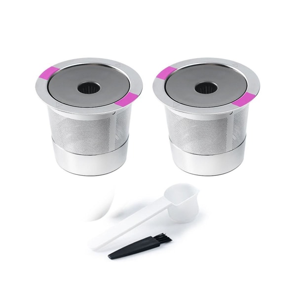 2st rostfritt stål kaffekapselkopp Återanvändbar k kopp för k-Mini Plus kaffefilter