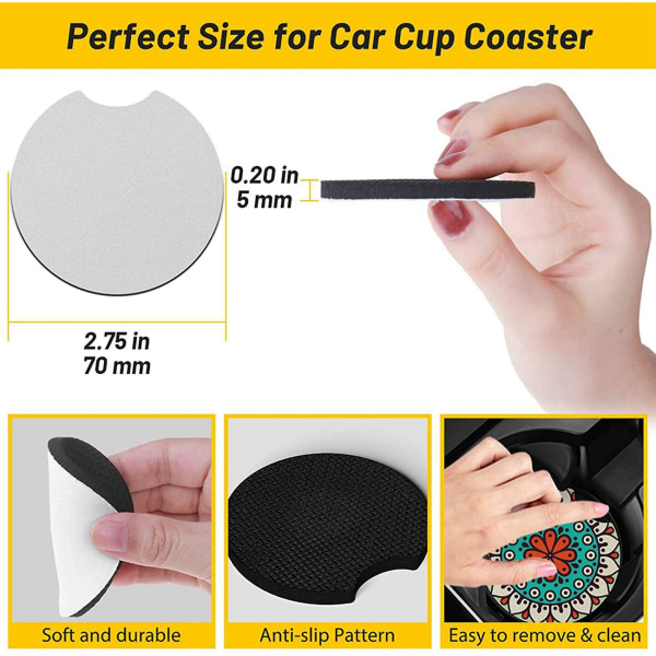 240 stk sublimeringsblanke bilcoaster 2,75 tommer 5 mm bilcoaster blank for sublimering cr