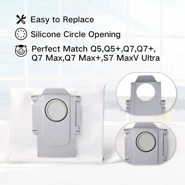 1 Sæt Støvsugerpose Sæt til S7 Maxv Ultra Q5+ Q7+ Q7 Max+ T8 Støvsuger Reservedele