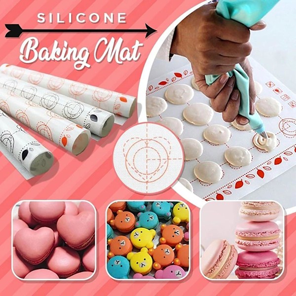 Icke-klibbig silikonbakmatta Värmebeständig Foder Ugnsplåt Macaron Cookie A