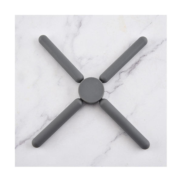 Foldbar Silikon Trivet, Ikke-Foldbar Design Udvidbar Silikon Grydeholder, Mørk Lilla