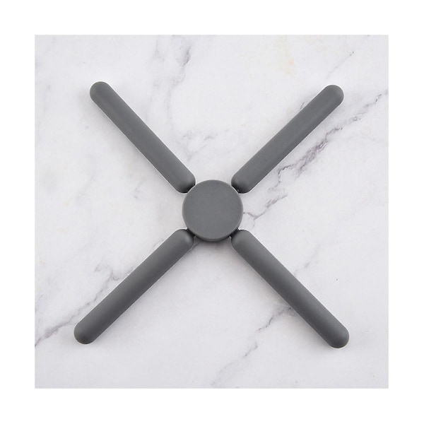 Foldbar Silikon Trivet, Ikke-Foldbar Design Utvidbar Silikon Gryteklut, Mørk Lilla