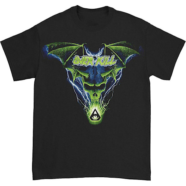 Overkill Allover Blå Batwing Skull T-shirt M