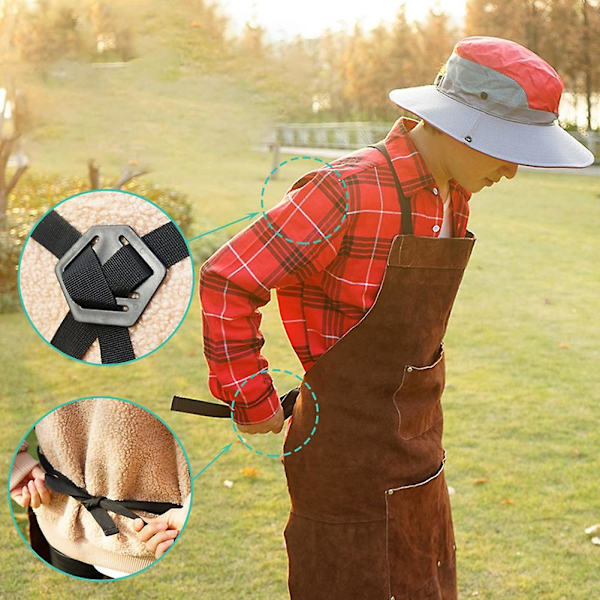 Utomhus Camping BBQ Förkläde Tjockt Läder Unisex Hem Arbetskläder
