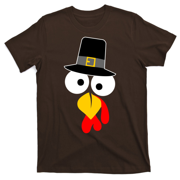 Pilgrim Turkey Big Face Thanksgiving T-skjorte XXXL