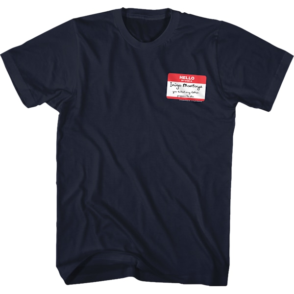 Navy Hello My Name Is Inigo Montoya Princess Bride T-shirt M